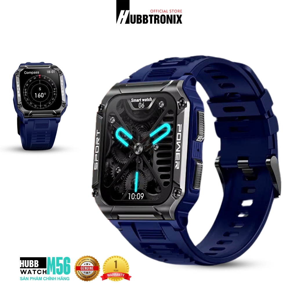 Đồng hồ thể thao, có la bàn, nghe gọi thông minh, Hubb Watch NX6a 1.43"HD, Chính hãng HUBBTRONIX