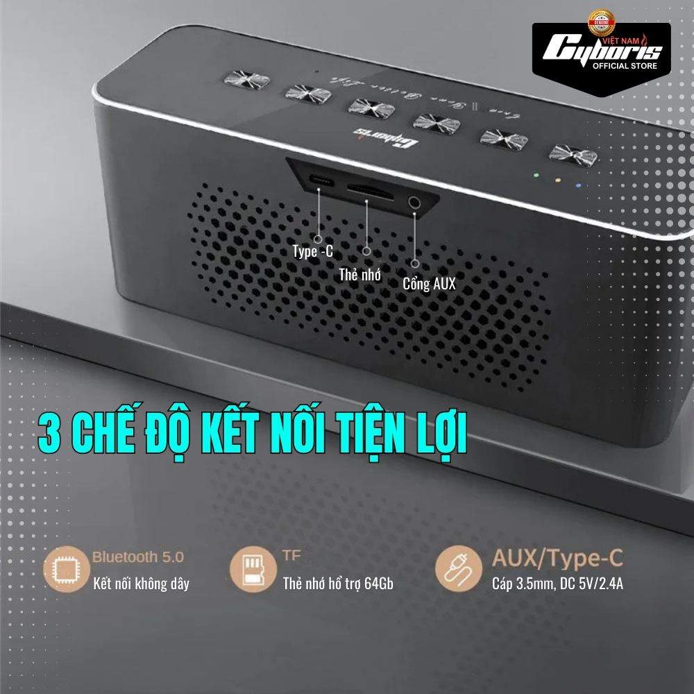 Loa Bluetooth Chính Hãng Cyboris-T3 65W