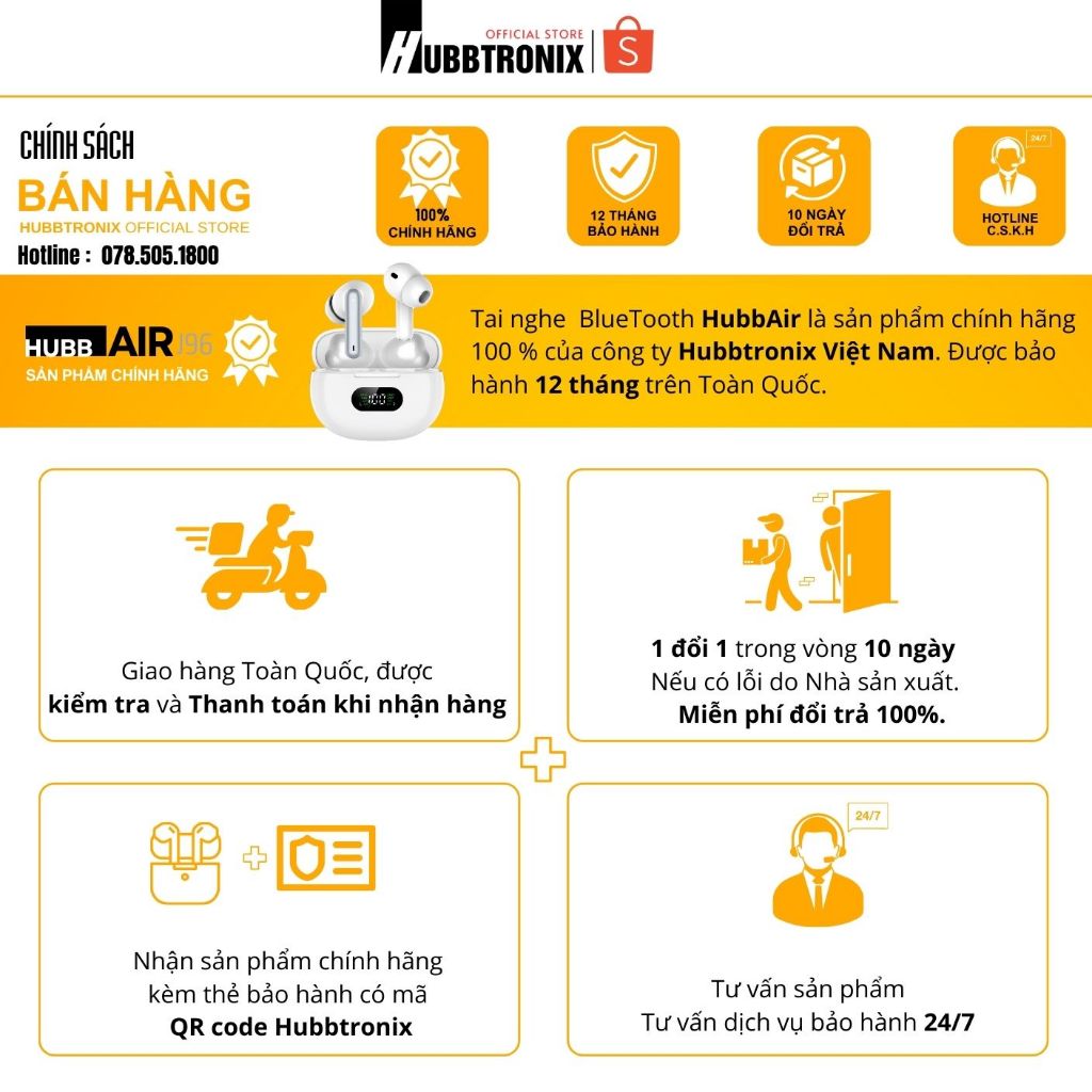 Tai Nghe Bluetooth Màn hình Led, Supper Bass, điều khiển chạm, pin 25h, BH 12 tháng,Hàng chính hãng HUBBTRONIX