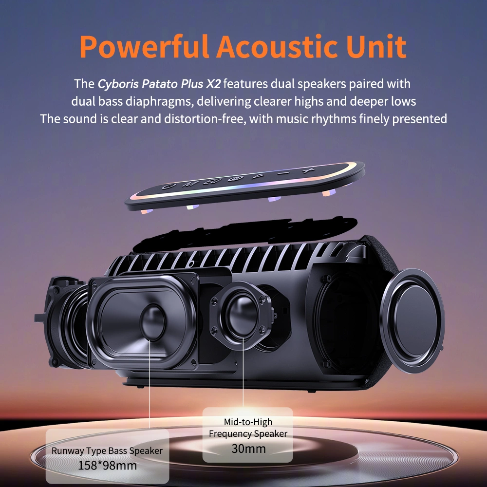 Loa Bluetooth Cyboris X2 | 60W, Đèn RGB, Âm Thanh Vòm