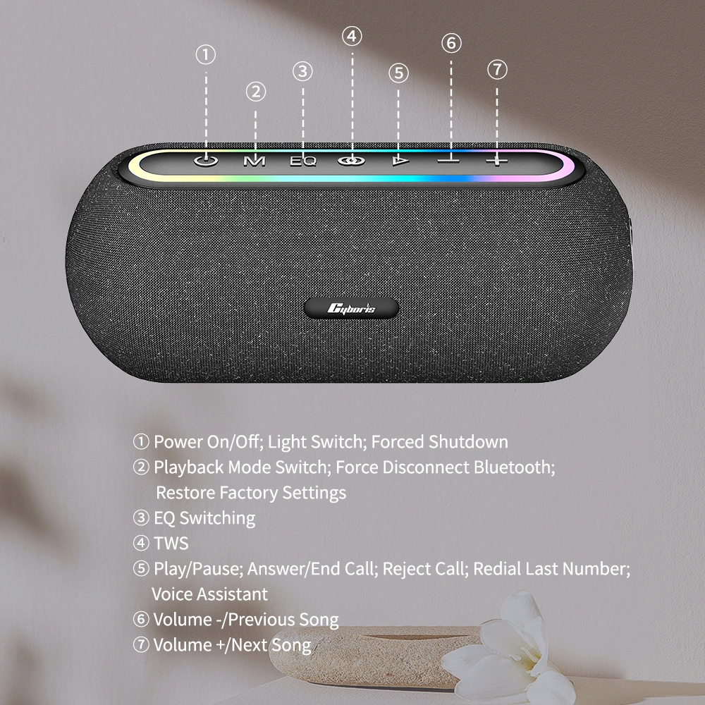 Loa Bluetooth Cyboris X2 | 60W, Đèn RGB, Âm Thanh Vòm