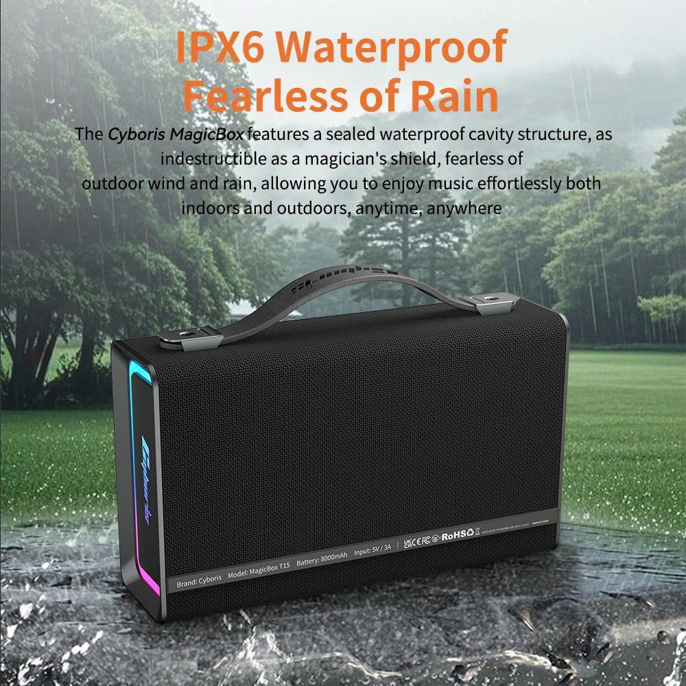 Loa Bluetooth Cyboris MagicBox T15 | 100W, Âm Thanh 2.1 kênh, Đèn RGB
