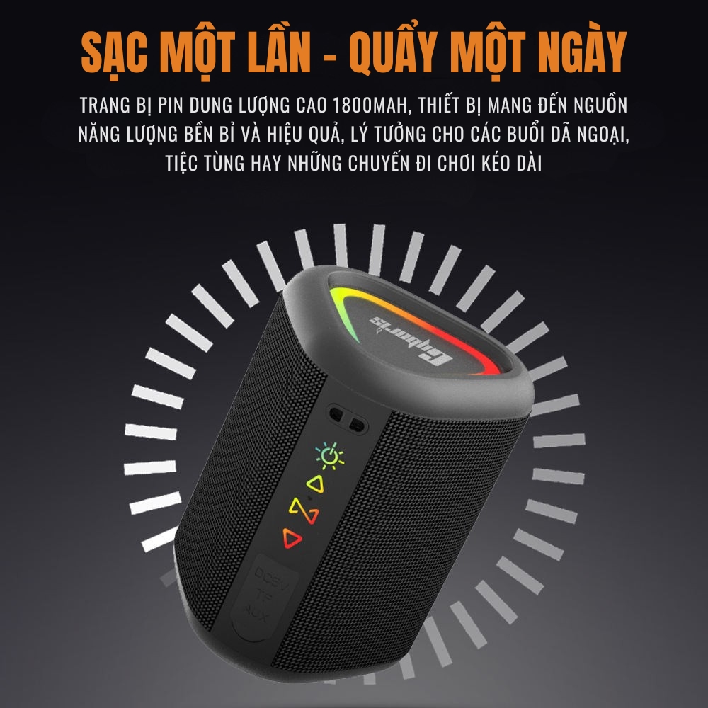 Loa Bluetooth Mini Cyboris S1 | 10W, Đèn RGB, Siêu Nhỏ Gọn