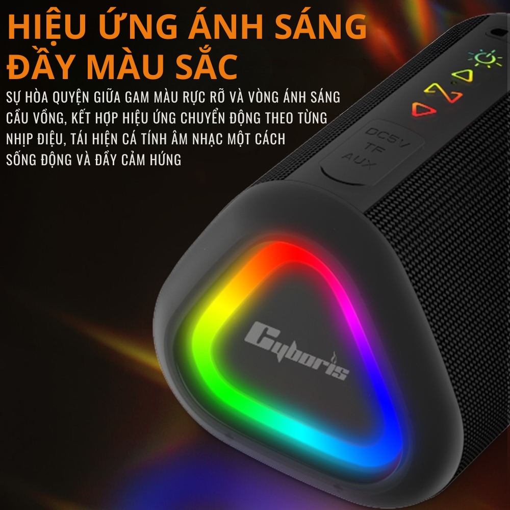Loa Bluetooth Mini Cyboris S1 | 10W, Đèn RGB, Siêu Nhỏ Gọn