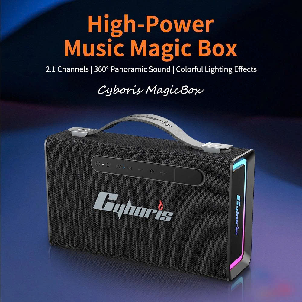 Loa Bluetooth Cyboris MagicBox T15 | 100W, Âm Thanh 2.1 kênh, Đèn RGB