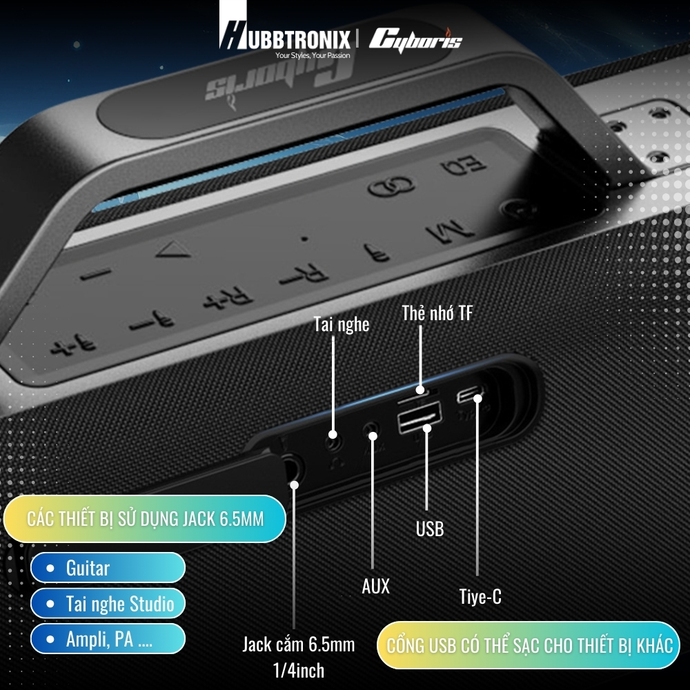 Loa Bluetooth Cyboris X12 200W – Karaoke không dây hoàn hảo