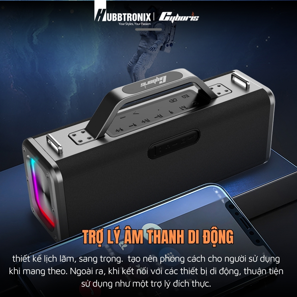 Loa Bluetooth Cyboris X12 200W – Karaoke không dây hoàn hảo