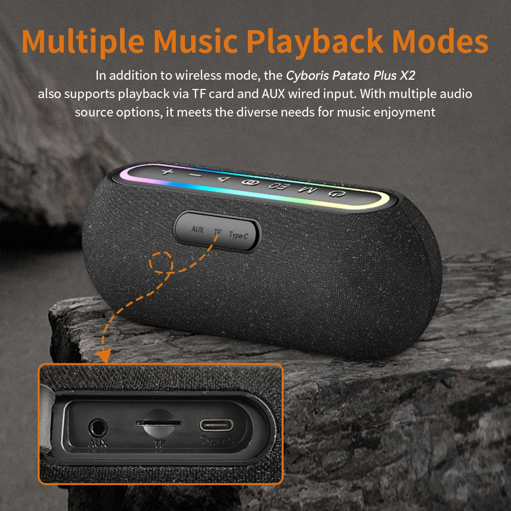 Loa Bluetooth Cyboris X2 | 60W, Đèn RGB, Âm Thanh Vòm