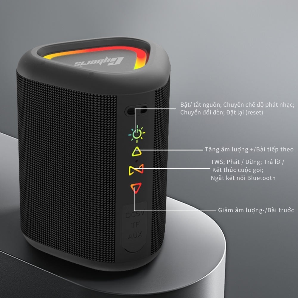 Loa Bluetooth Mini Cyboris S1 | 10W, Đèn RGB, Siêu Nhỏ Gọn