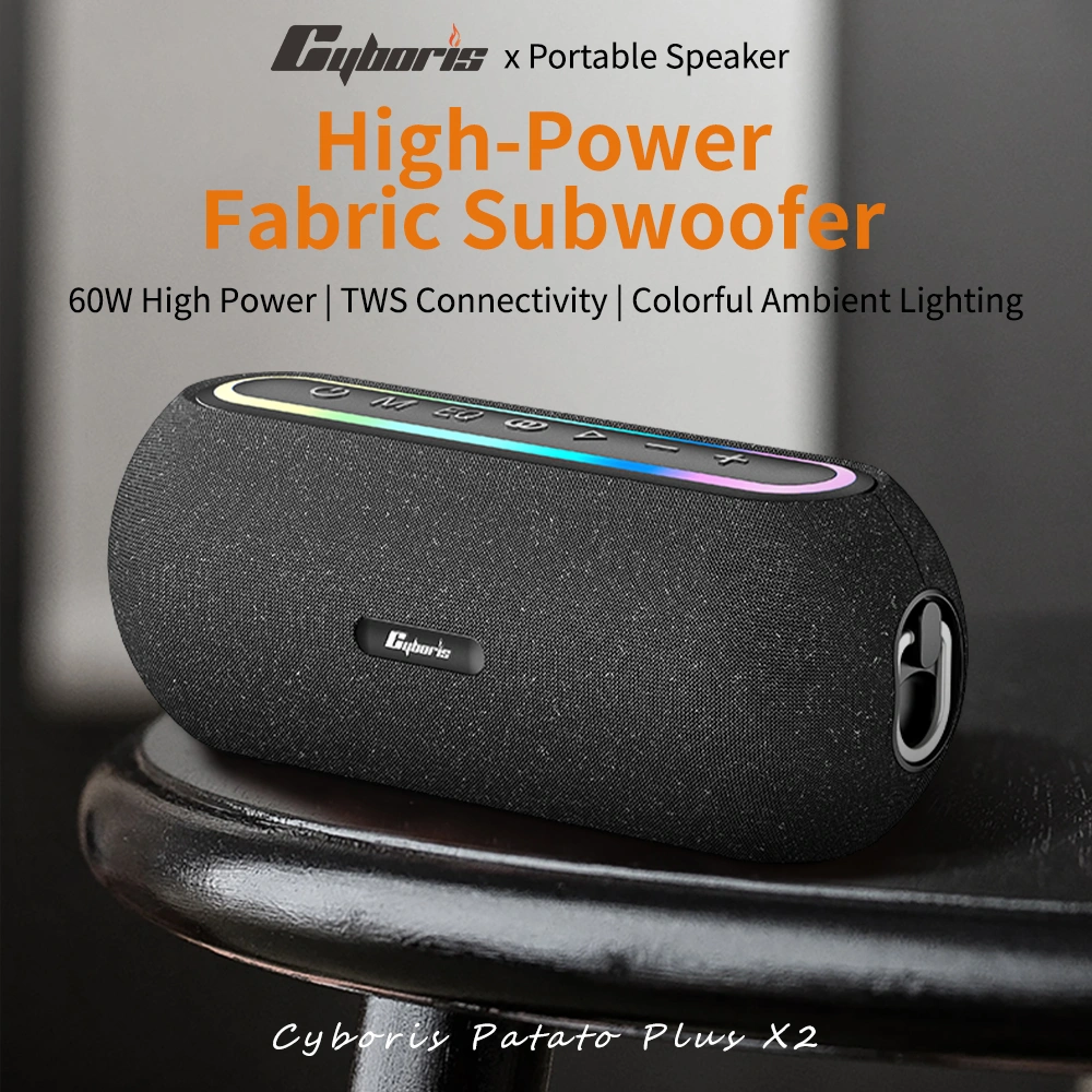 Loa Bluetooth Cyboris X2 | 60W, Đèn RGB, Âm Thanh Vòm