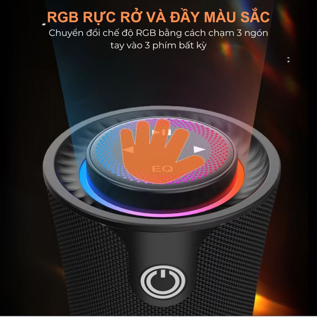 Loa Bluetooth CYBORIS T16 Âm Thanh Vòm 80W, Bass Mạnh, Đèn RGB, Chống Nước IPX5, Hỗ Trợ TWS, USB, TF, AUX