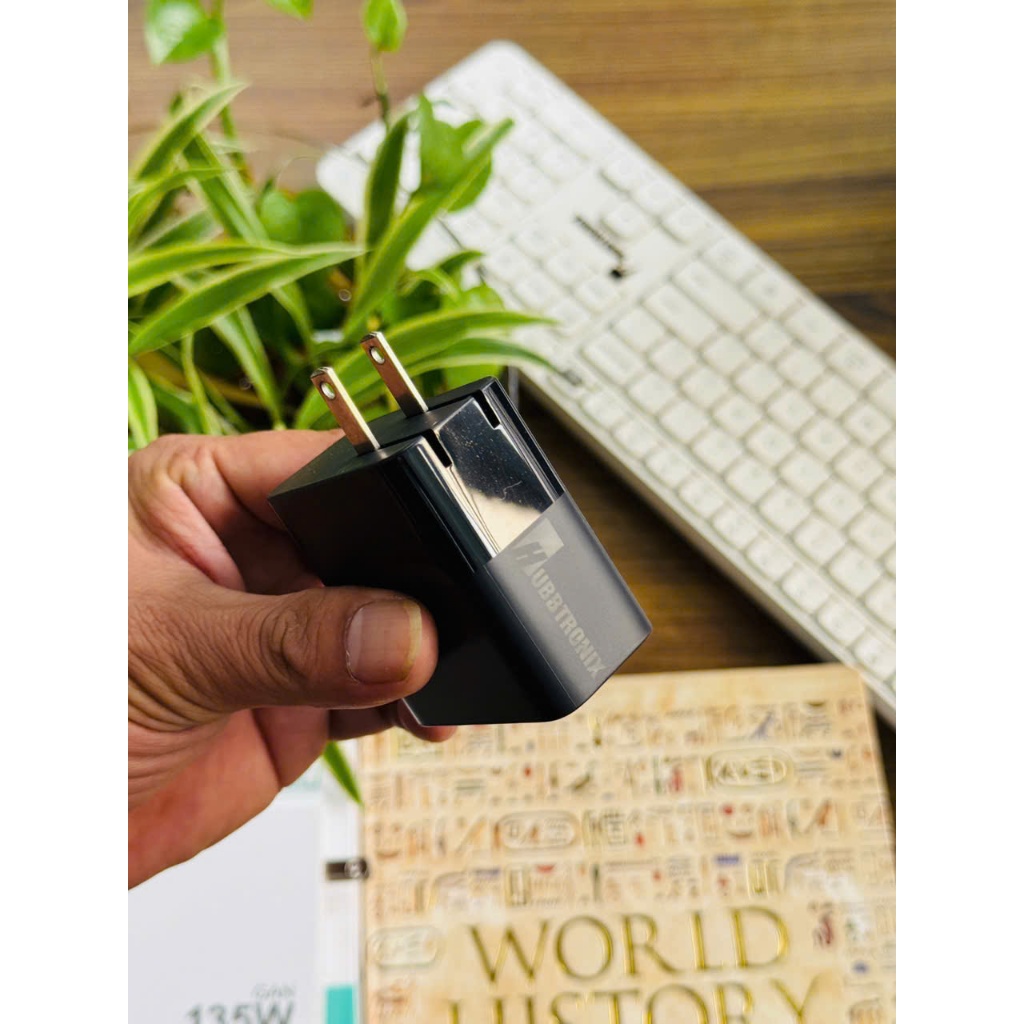 Cốc Sạc Nhanh Công suất - PD65W HubbSmart 3.0, Type-C, Sạc Laptop/Điện Thoại, Chính Hãng,BH 18 Tháng