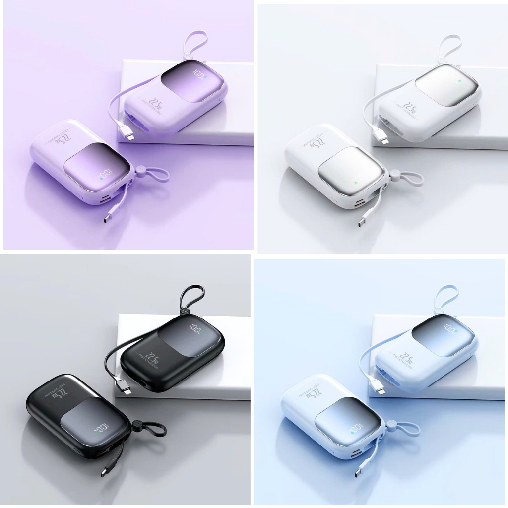 Sạc Dự Phòng HUBBFAST-ECO20 20.000mAh. Hỗ Trợ Sạc Nhanh, Kèm Dây, Màn Hình LED Hiển Thị Dung Lượng
