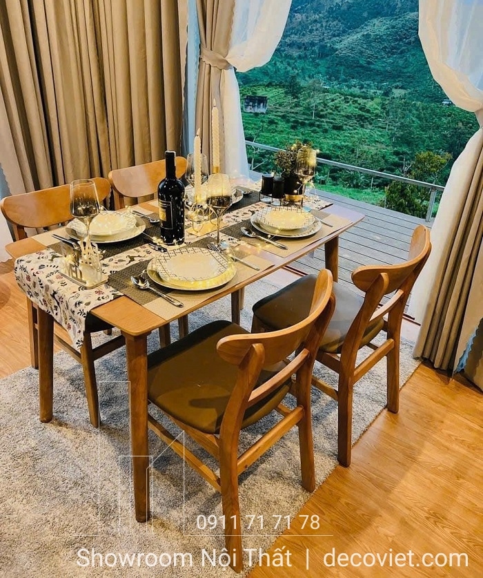 Bàn Ăn Gỗ 4 Ghế Đẹp 2035S