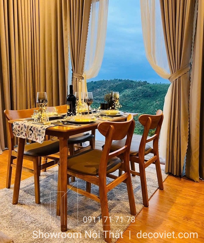 Bàn Ăn Gỗ 4 Ghế Đẹp 2035S
