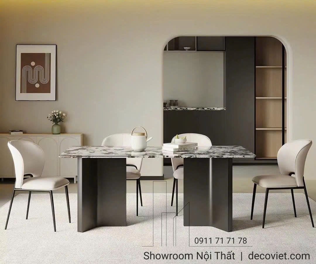 Bàn Ăn Mặt Đá 6 Ghế 2474S