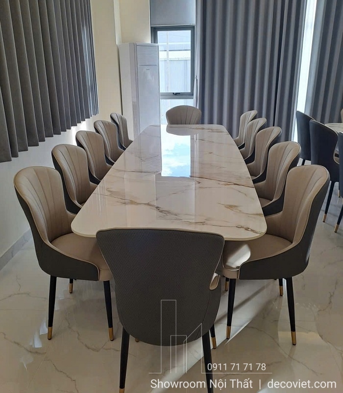 Bàn Ăn Mặt Đá Cao Cấp 12 Ghế 2738S