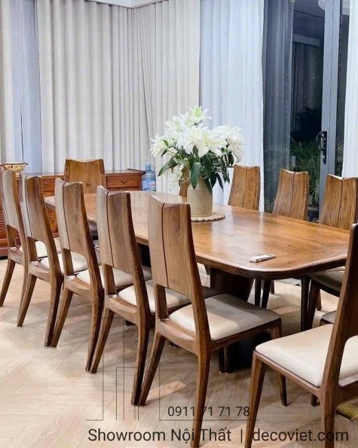 Bàn Ăn Mặt Gỗ 14 Ghế Nhập Khẩu 2362S