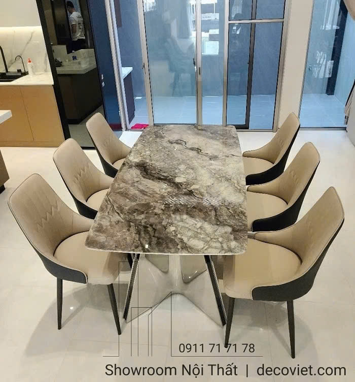 Bộ Bàn Ăn Mặt Đá 6 Ghế 2468S