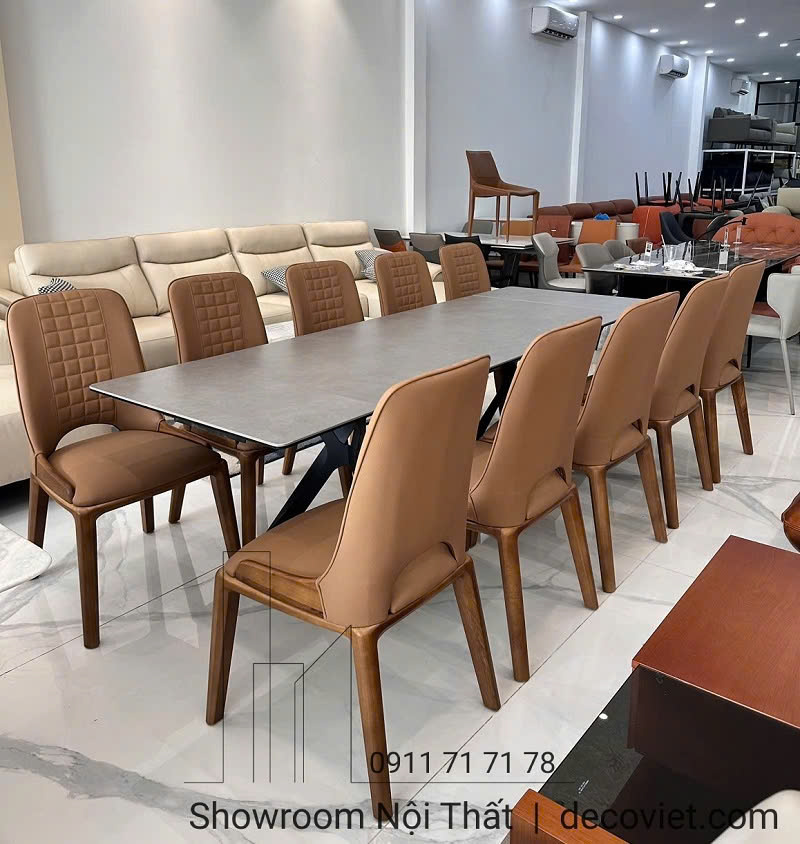 Bộ Bàn Ăn Thông Minh Mặt Đá Kéo Dài 2m6 10 Ghế 2462S