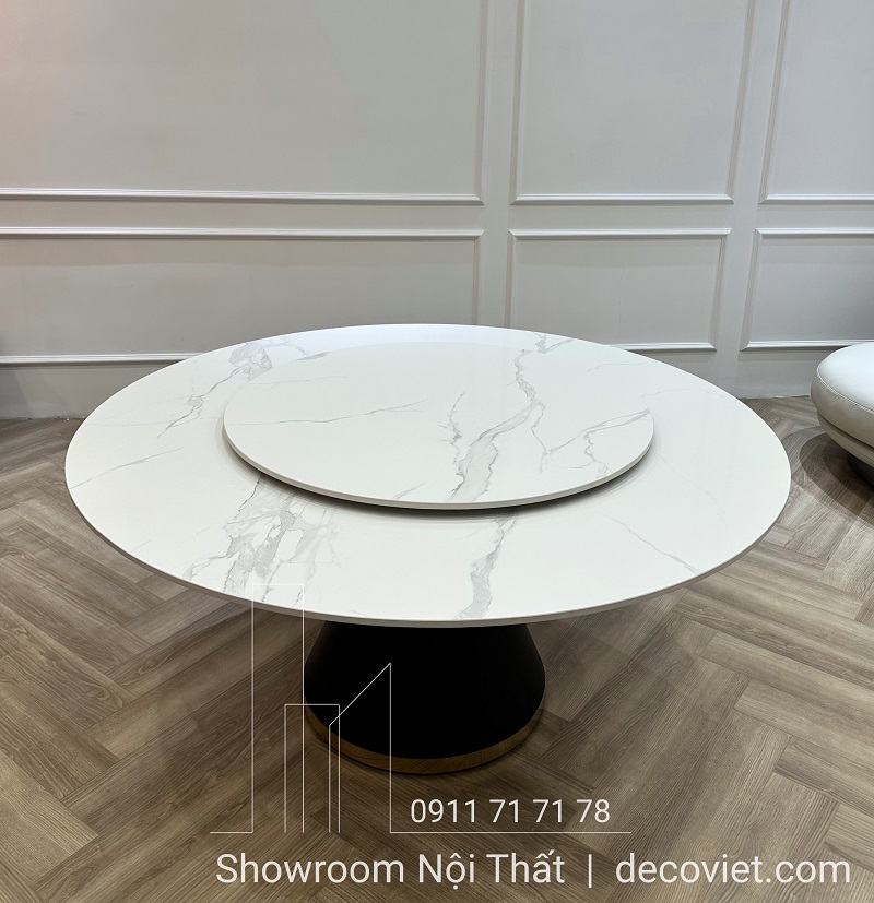 Bộ Bàn Ăn Tròn 10 Ghế Mặt Đá Cao Cấp 1744S