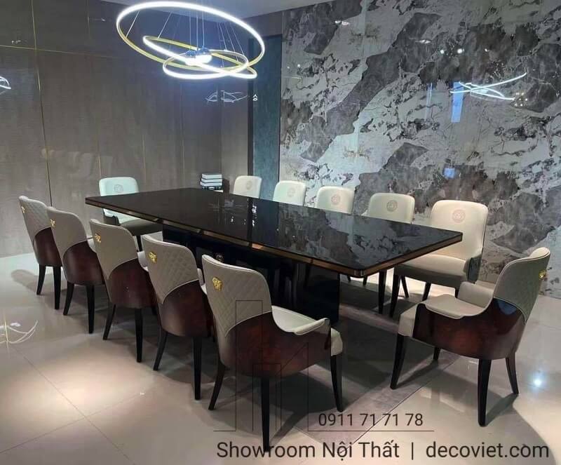 bàn ăn 10 ghế gây điểm nhấn cá tính cho không gian sinh hoạt