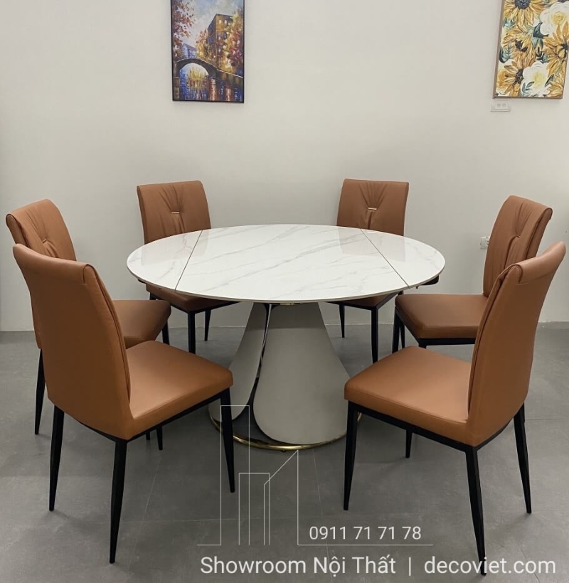 bàn ăn tròn thiết kế tiện lợi có thể gấp gọn 