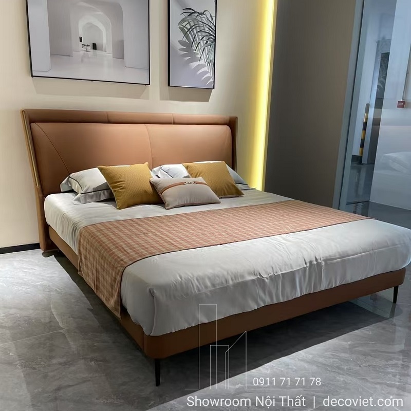 giường ngủ bọc da sang trọng 