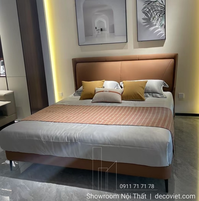 giường ngủ bọc da hiện đại