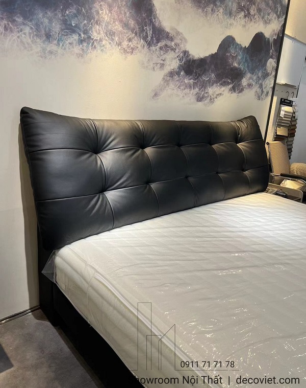 giường ngủ tựa lưng bọc da mềm mại 