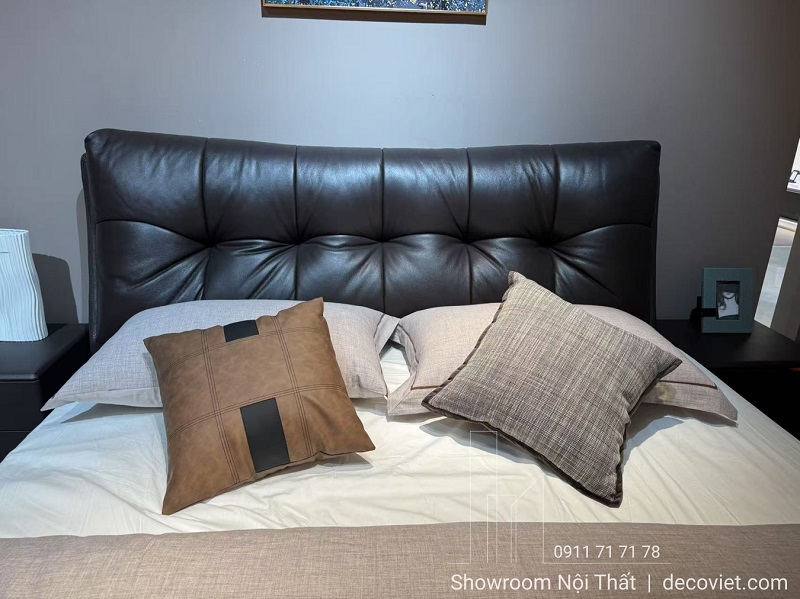 giường ngủ gam màu xanh sang trọng 