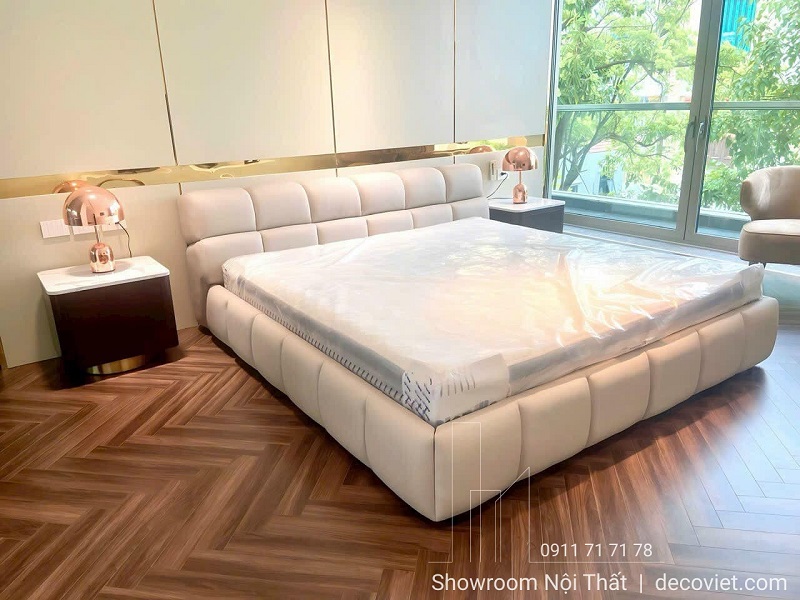 mẫu giường bọc da cao cấp phù hợp mọi không gian 