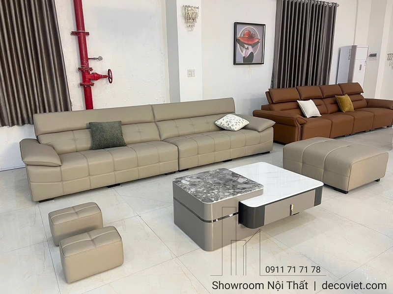 sofa nhập khẩu bọc da mềm mịn