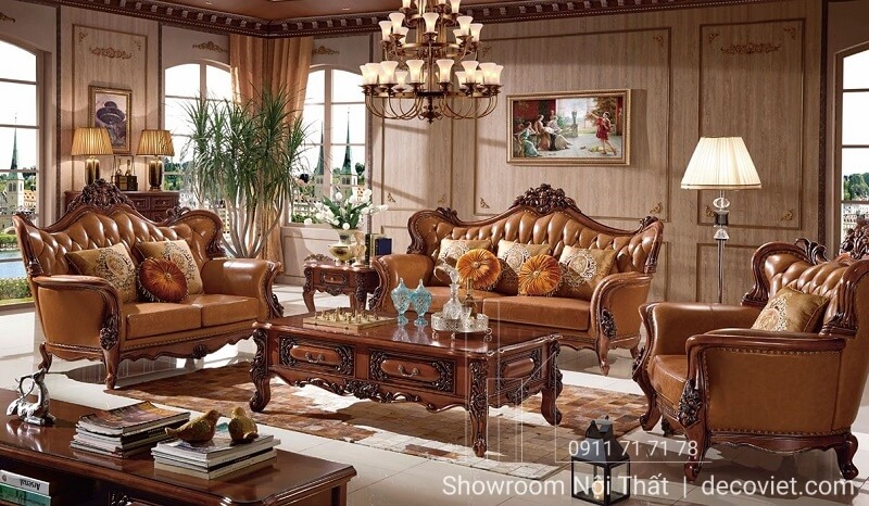 Bộ ghế sofa nhập khẩu phong cách hoàng gia sang trọng 