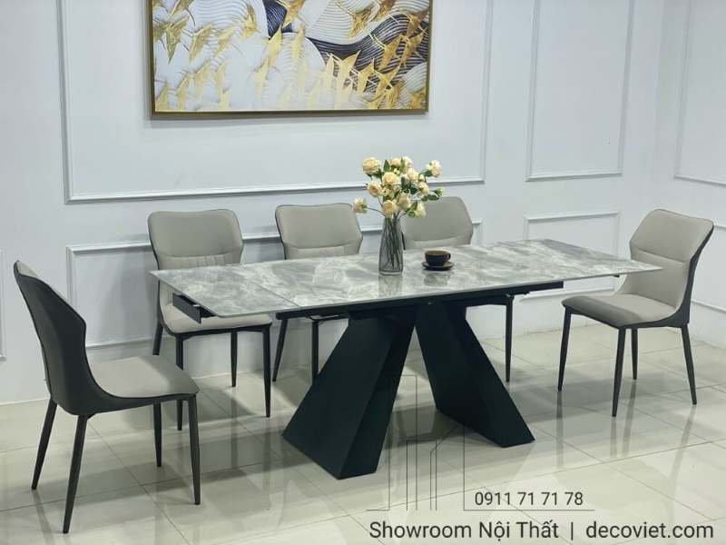 bàn ăn kéo dài mở rộng thiết kế sang trọng, hiện đại