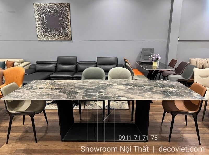bàn ăn gấp gọn thiết kế mặt đá cẩm thạch tự nhiên, cao cấp
