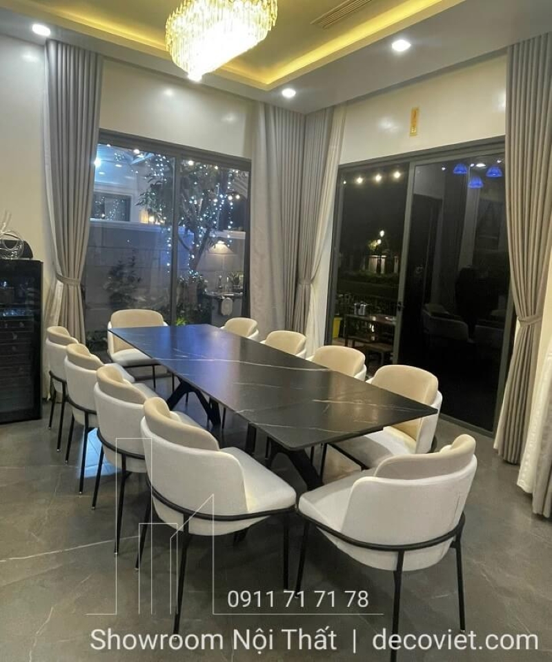 bàn ăn nhập khẩu kéo dài thiết kế sang trọng 