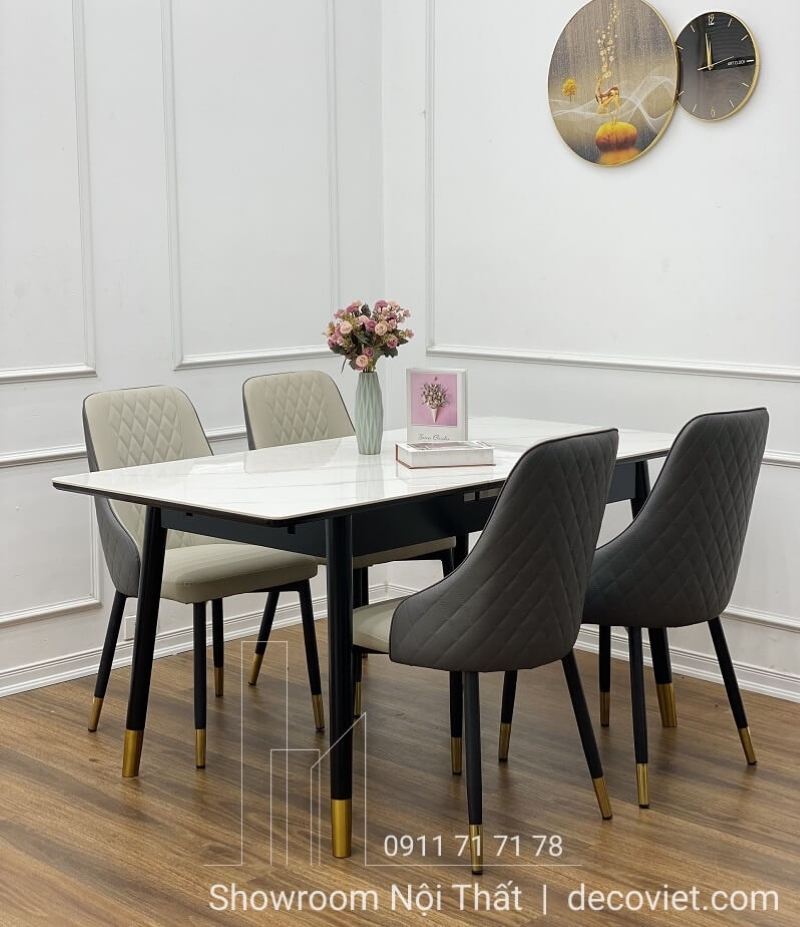 bàn ăn kéo dài nhỏ gọn dành cho 4 ghế 