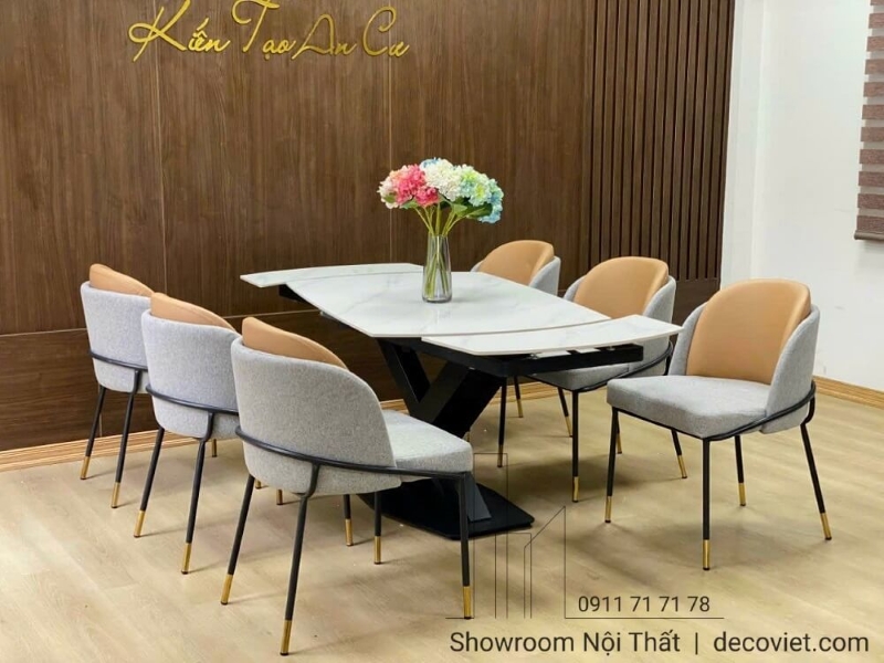 bộ bàn ăn xoay mở rộng thiết kế thông minh, tiện lợi 