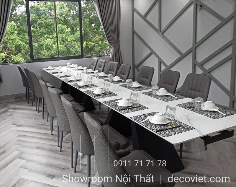 bàn ăn trượt mở rộng phù hợp cho không gian lớn như nhà hàng, khách sạn, phòng khách biệt thự