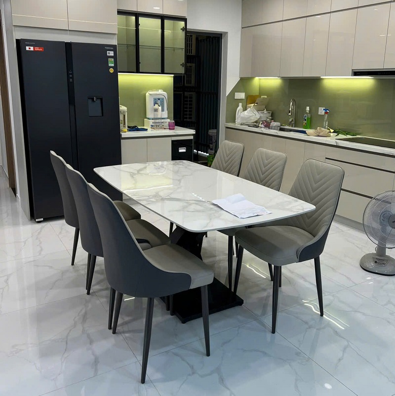 Bàn Ăn 6 Ghế Mặt Đá Cao Cấp 2411S