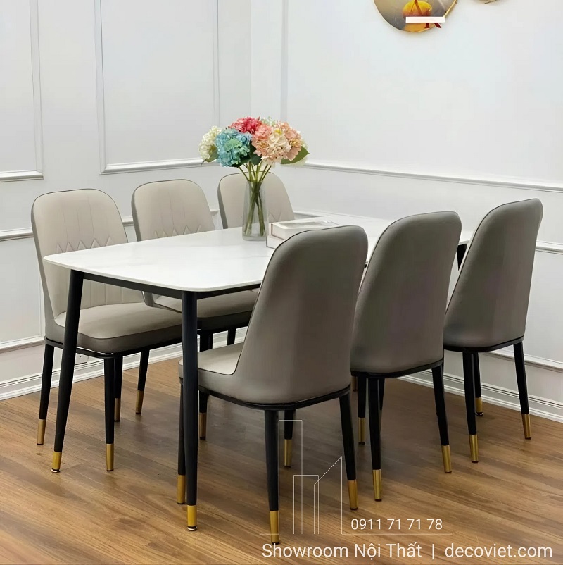 Bàn Ăn 6 Ghế Mặt Đá Giá Rẻ 2953S