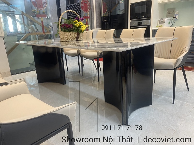 Bàn Ăn 8 Ghế Mặt Đá Nhập Khẩu 1627S