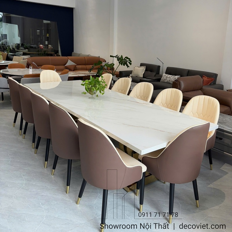 Bàn Ăn Cao Cấp 12 Ghế Mặt Đá 2726S