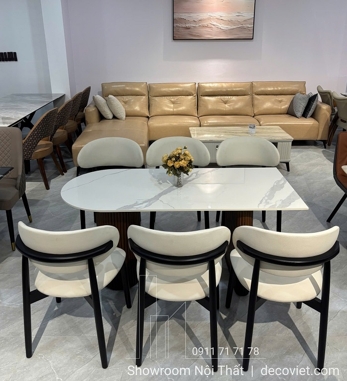 Bàn Ăn Chân Gỗ 6 Ghế 2551S