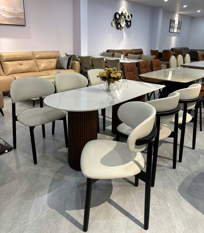 Bàn Ăn Chân Gỗ 6 Ghế 2551S