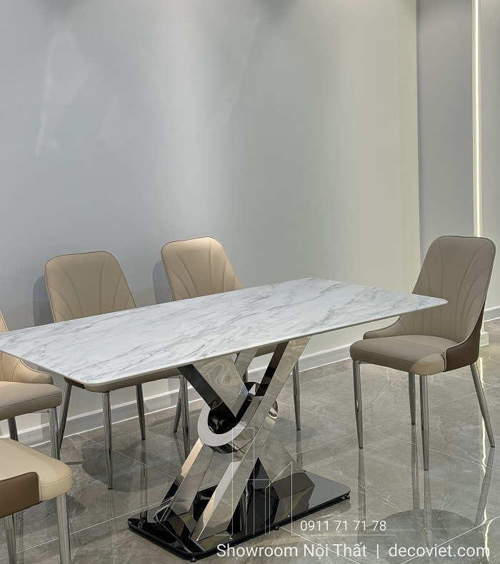 Bàn Ăn Chân Inox 6 Người 2787S