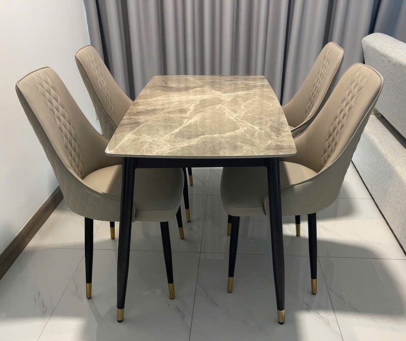 Bàn Ăn Mặt Đá 1m2 4 Ghế 2813S