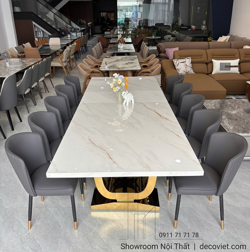 Bàn Ăn Mặt Đá 3m2 10 Ghế 2810S
