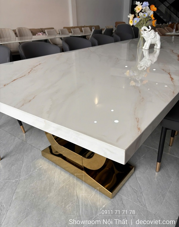 Bàn Ăn Mặt Đá 3m2 10 Ghế 2810S